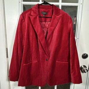 Talbots Plus‎ Red Velvet Old Hollywood Holiday Glam Jacket Size 20W